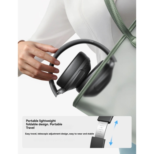 Comfortable Bluetooth headphones with soft ear cushions, active noise cancellation, 40mm dynamic sound and long-lasting battery life. Foldable and