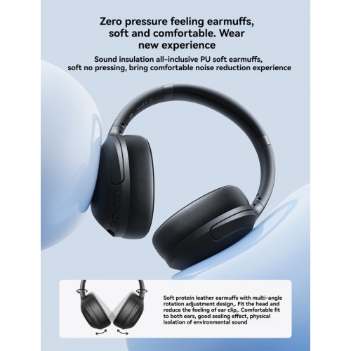 Comfortable Bluetooth headphones with soft ear cushions, active noise cancellation, 40mm dynamic sound and long-lasting battery life. Foldable and