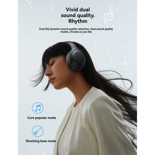 Comfortable Bluetooth headphones with soft ear cushions, active noise cancellation, 40mm dynamic sound and long-lasting battery life. Foldable and