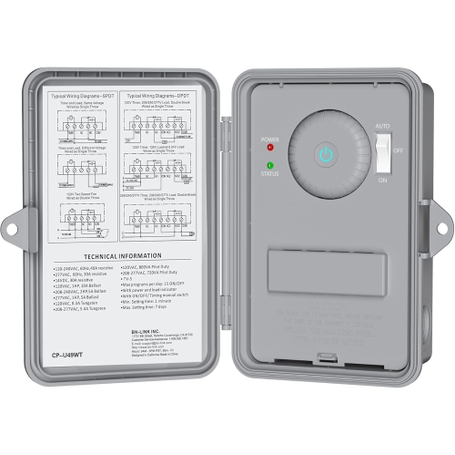 BN-LINK  Outdoor Smart Wi-Fi Pool Pump Timer – 2HP 40A, 120/240/277V. Works With Phone, Alexa, Google. Etl Listed