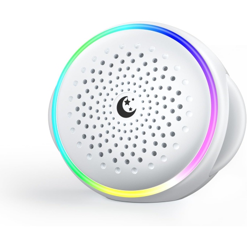 Machine à bruit blanc avec petit haut-parleur, Machine à bruit apaisant portative, 27 sons apaisants et veilleuse, Appareil apaisant pour le sommeil