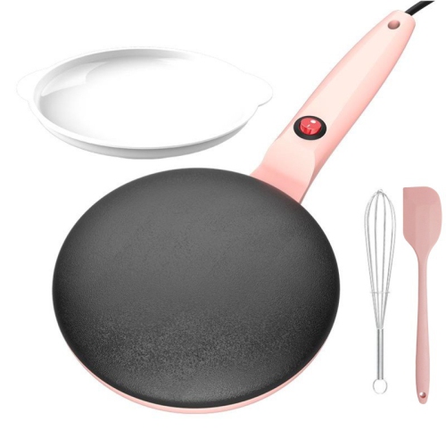Nonstick Coating Electric Crepe Maker 600W Handheld Pancake Maker Electric Round Griddle for Pancake Pink