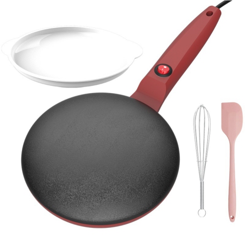 Nonstick Coating Electric Crepe Maker 600W Handheld Pancake Maker Electric Round Griddle for Pancake Red