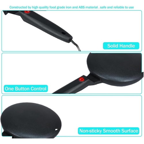 Nonstick Coating Electric Crepe Maker 600W Handheld Pancake Maker Electric Round Griddle for Pancake Red