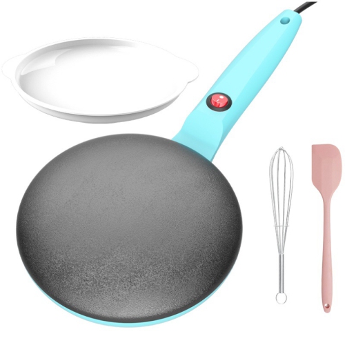 Nonstick Coating Electric Crepe Maker 600W Handheld Pancake Maker Electric Round Griddle for Pancake blue