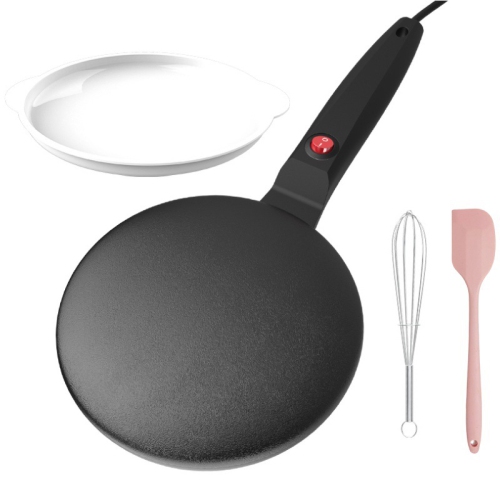 Nonstick Coating Electric Crepe Maker 600W Handheld Pancake Maker Electric Round Griddle for Pancake Black
