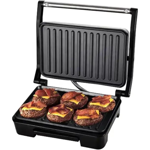 Panini Grill Press Bread Maker, Double Side Heating Non Stick Bread Machine with Anti Heat Handle Up to 6 850W Panini Maker for Breakfast Brunch