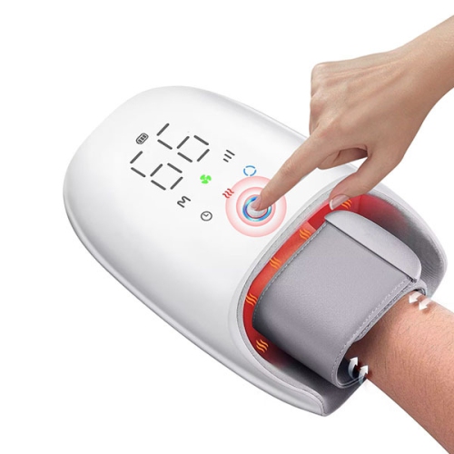 Hand Massager w/ Heating & Cooling Fan - 6 Modes x 6 Intensities, Touch Screen, Air Compression + Kneading, 3000mAh, 10-20 Min Timer, Pain Relief for