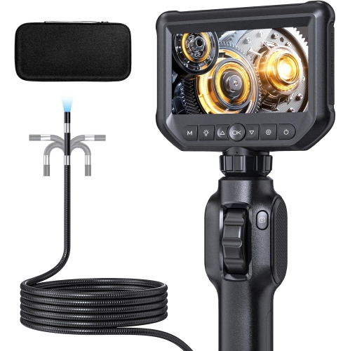 8.5 mm Handheld Industrial Endoscope – 1080P 2MP, 360° Camera, 4.3″ IPS, IP67 Waterproof, Temp Sensor, 2000 mAh Battery, 1 m Cable for Pipe/Auto