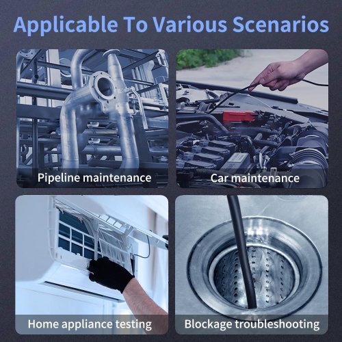 8.5 mm Handheld Industrial Endoscope – 1080P 2MP, 360° Camera, 4.3″ IPS, IP67 Waterproof, Temp Sensor, 2000 mAh Battery, 1 m Cable for Pipe/Auto