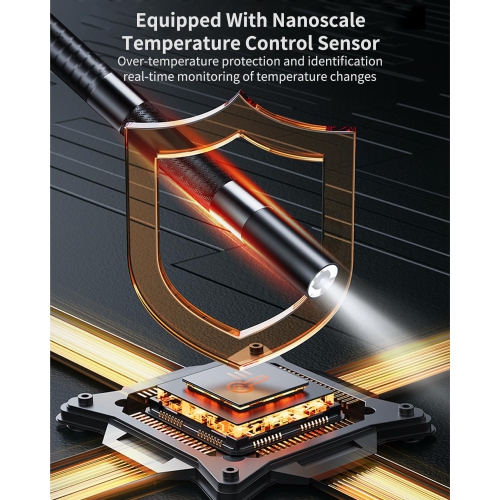 8.5 mm Handheld Industrial Endoscope – 1080P 2MP, 360° Camera, 4.3″ IPS, IP67 Waterproof, Temp Sensor, 2000 mAh Battery, 1 m Cable for Pipe/Auto