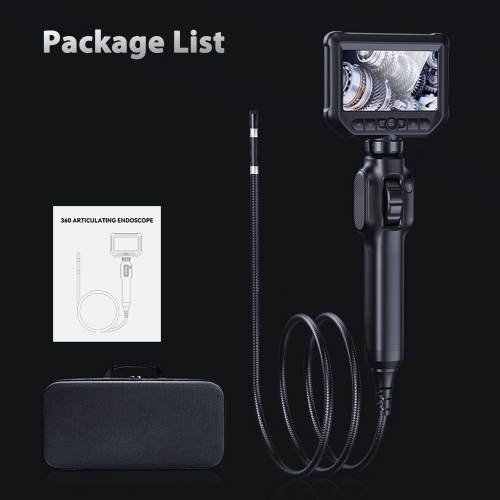 8.5 mm Handheld Industrial Endoscope – 1080P 2MP, 360° Camera, 4.3″ IPS, IP67 Waterproof, Temp Sensor, 2000 mAh Battery, 1 m Cable for Pipe/Auto
