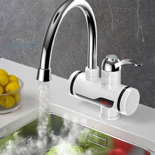 Instant Hot Water Tap Faucet Fast Heat Kitchen Faucet Washbasin Hot Cold Dual-use Faucet Sink Water Faucet Under Inflow