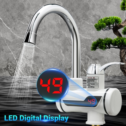 Instant Hot Water Tap Faucet Fast Heat Kitchen Faucet Washbasin Hot Cold Dual-use Faucet Sink Water Faucet Under Inflow