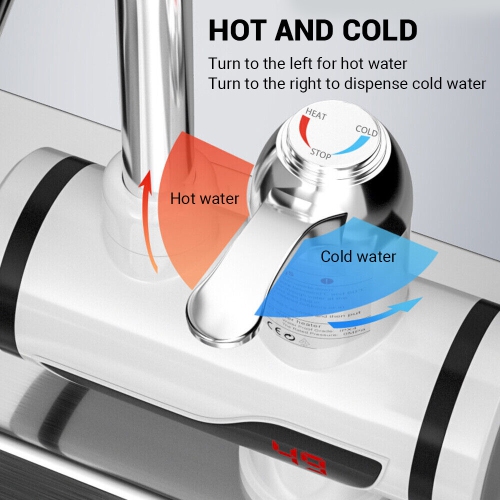 Instant Hot Water Tap Faucet Fast Heat Kitchen Faucet Washbasin Hot Cold Dual-use Faucet Sink Water Faucet Under Inflow