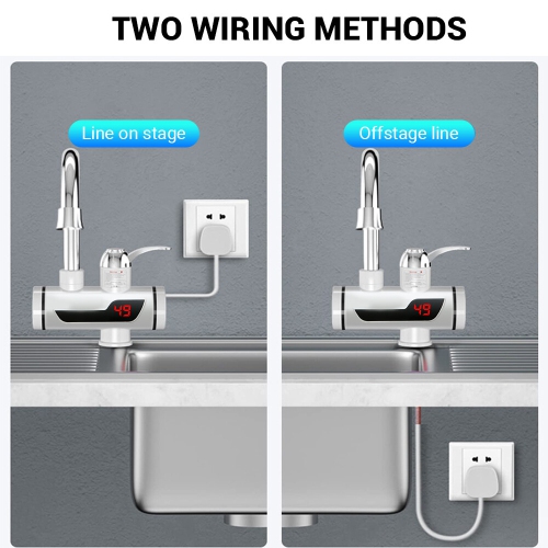 Instant Hot Water Tap Faucet Fast Heat Kitchen Faucet Washbasin Hot Cold Dual-use Faucet Sink Water Faucet Under Inflow