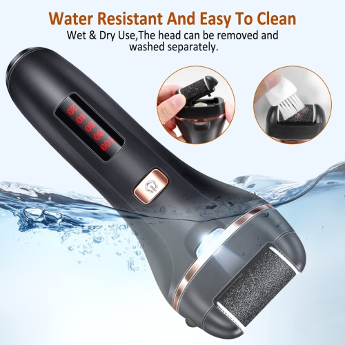 Electric Foot Callus Remover, Cordless Foot File, Waterproof Pedicure Kit for Cracked Heels and Dead Skin Removal