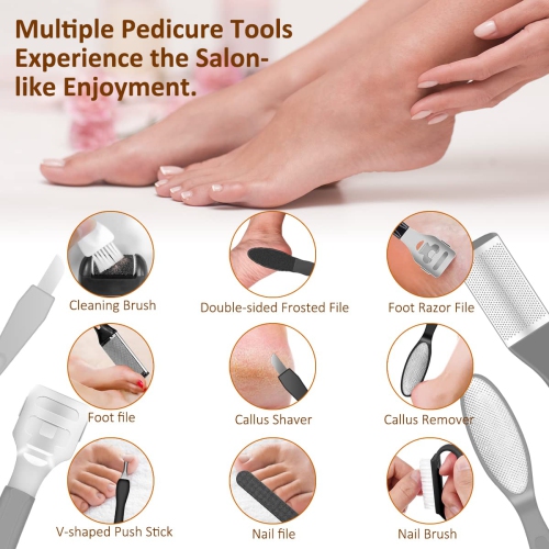Electric Foot Callus Remover, Cordless Foot File, Waterproof Pedicure Kit for Cracked Heels and Dead Skin Removal