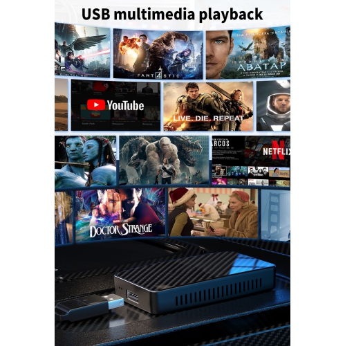 Wireless CarPlay+Android Auto 2-in-1 Smart Car Box with Built-in YouTube/Netflix Apps | Dual-core Processor| Plug-and-Play|Compatible with Original