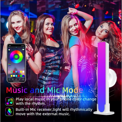 Smart LED Light Strip, RGBIC Flowing Light Strip, Music Sync Gaming Light Strip with Bluetooth App for Entertainment, PC, TV, Picture, White 2-Pack