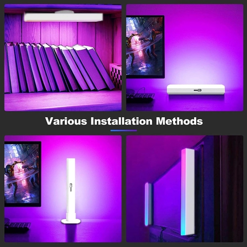 Smart LED Light Strip, RGBIC Flowing Light Strip, Music Sync Gaming Light Strip with Bluetooth App for Entertainment, PC, TV, Picture, White 2-Pack