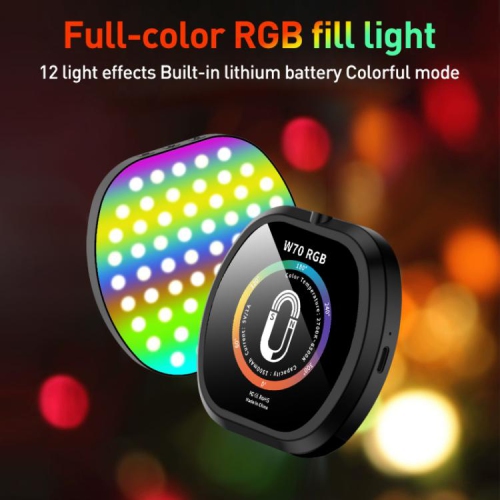 Multifunctional magnetic pocket fill light, magnetic fill light, LED video mobile phone fill light, atmosphere light camera pocket light - RGB light