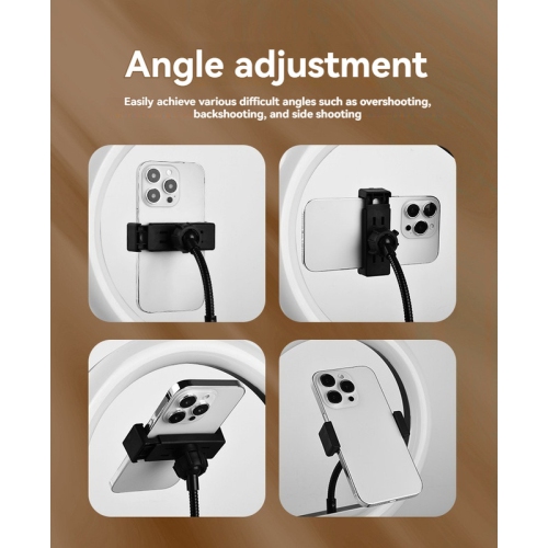 10-inch desktop ring light with desktop stand for photography and live streaming.