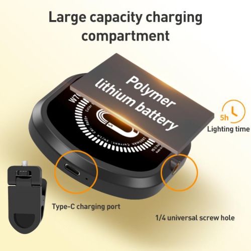 Multifunctional magnetic pocket fill light, atmosphere light camera pocket light - three-color light + clip