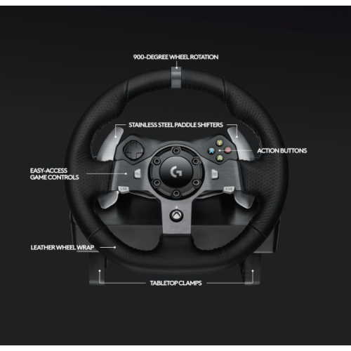 Logitech G920 Driving Force Racing Wheel and Floor Pedals for Xbox Series X|S, Xbox One, PC, Mac - Black