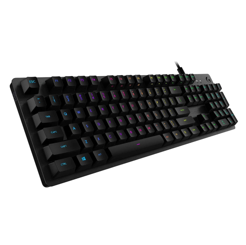 Logitech G512 Lightsync RGB Mechanical Gaming Keyboard, Carbon English Layout GX Blue Switch, Brushed Aluminum Case, USB Pass Through