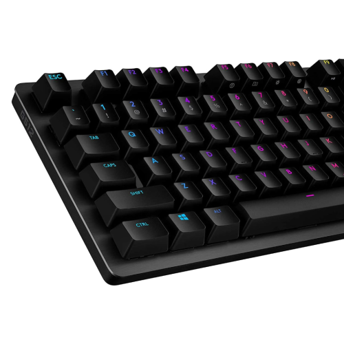 Logitech G512 Lightsync RGB Mechanical Gaming Keyboard, Carbon English Layout GX Blue Switch, Brushed Aluminum Case, USB Pass Through