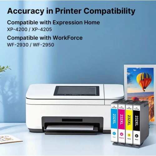 232XL 232 Ink Cartridges Combo Pack Replacement for Epson 232 T232XL 232XL Works with Expression Home XP-4200 XP-4205 XP4205 Workforce WF-2950