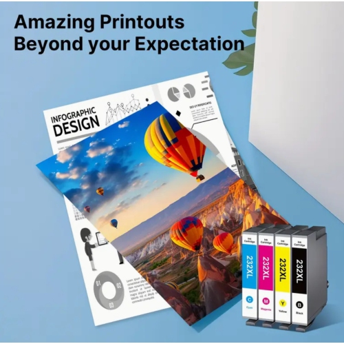 232XL 232 Ink Cartridges Combo Pack Replacement for Epson 232 T232XL 232XL Works with Expression Home XP-4200 XP-4205 XP4205 Workforce WF-2950