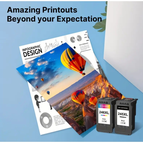 245XL 246XL Combo Pack Remanufactured Ink Cartridges Replacement For Canon 245XL 246XL PG-245XL CL246XL Ink Cartridges For Pixma TS3122 MG2522 TS3322