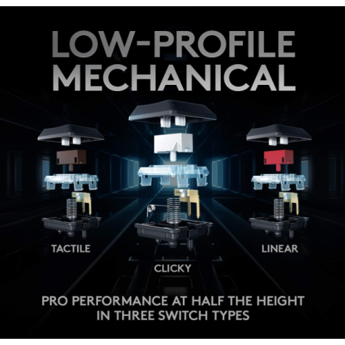 Logitech G915 TKL Tenkeyless Lightspeed Wireless RGB Mechanical Gaming Keyboard, Low Profile Tactile Switch, LIGHTSYNC RGB - Tactile - Black