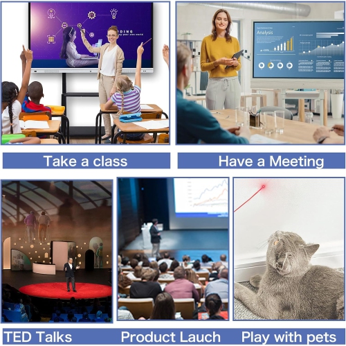 Wireless Presentation Clicker, 50M Range with Hyperlink & Volume Control for PowerPoint Slideshow