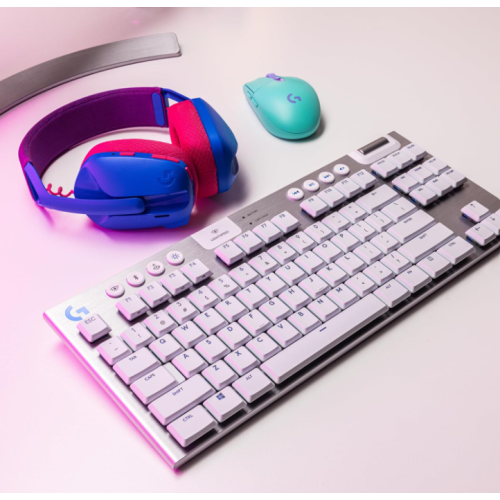Logitech G915 TKL Tenkeyless Lightspeed Wireless RGB Mechanical Gaming Keyboard, Low Profile Switch Options, LIGHTSYNC RGB - Tactile - White