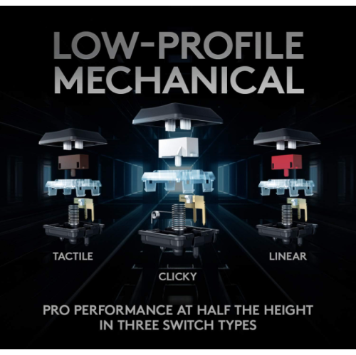 Logitech G915 TKL Tenkeyless Lightspeed Wireless RGB Mechanical Gaming Keyboard, Low Profile Switch Options, LIGHTSYNC RGB - Tactile - White