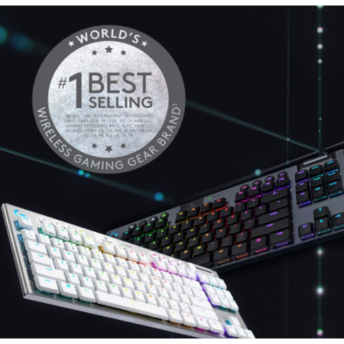 Logitech G915 TKL Tenkeyless Lightspeed Wireless RGB Mechanical Gaming Keyboard, Low Profile Clicky Switch, LIGHTSYNC RGB - Clicky - Black