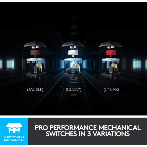 Logitech G915 LIGHTSPEED RGB Mechanical Gaming Keyboard, Low Profile GL Clicky Key Switch, LIGHTSYNC RGB - Clicky - Black