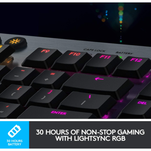 Logitech G915 LIGHTSPEED RGB Mechanical Gaming Keyboard, Low Profile GL Clicky Key Switch, LIGHTSYNC RGB - Clicky - Black