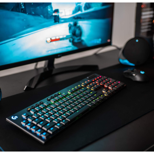 Logitech G915 LIGHTSPEED RGB Mechanical Gaming Keyboard, Low Profile GL Clicky Key Switch, LIGHTSYNC RGB - Clicky - Black