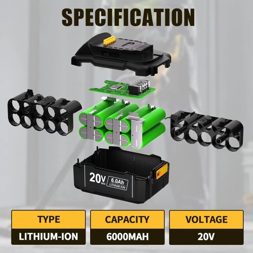 DR. BATTERY 18V 6Ah Ryobi Cordless Power Tools Battery for P102 P103 P104 P105 P107 P109 P190 P191 P122 ABP1803 BPP1820 1322401 1400672 130224007