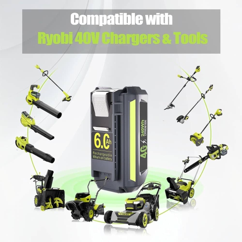 DR. BATTERY 40V 6Ah Ryobi Cordless Power Tools Battery for OP4015 OP4026 OP40201 OP40261 OP4030 OP40301 OP4040 OP40401 OP4050 OP4050A OP40501 OP40601