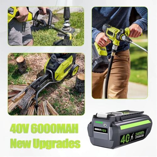 DR. BATTERY 40V 6Ah Ryobi Cordless Power Tools Battery for OP4015 OP4026 OP40201 OP40261 OP4030 OP40301 OP4040 OP40401 OP4050 OP4050A OP40501 OP40601
