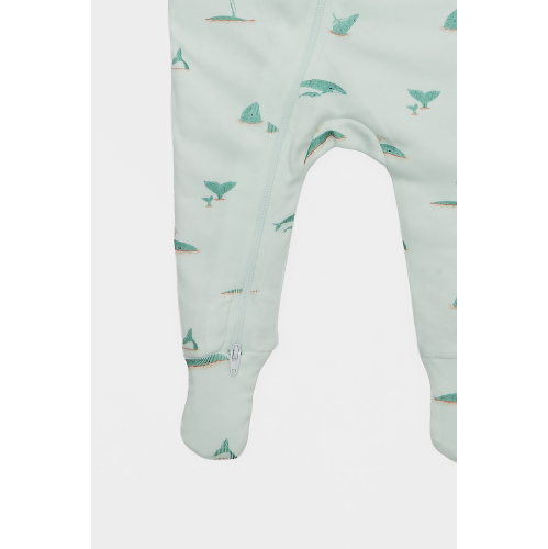 The Elk Baby Premium Organic Cotton Whale Play and Grow Zippy