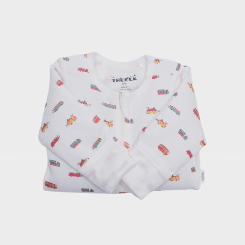 The Elk Baby Premium Organic Cotton Camping Print Play and Grow Zippy