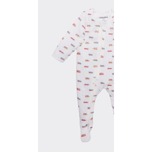 The Elk Baby Premium Organic Cotton Camping Print Play and Grow Zippy