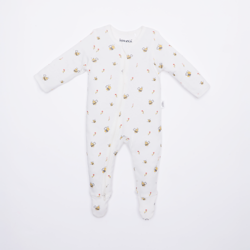 THE ELK BABY  Premium Organic Cotton Bee Print Play And Grow Zippy
