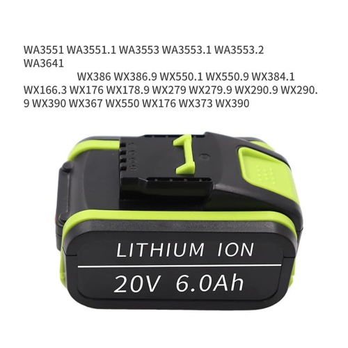 DR. BATTERY 20V 6Ah Battery for Worx Cordless Tools – Compatible with WA3014, WA3516, WA3550.1, WA3551, WA3553, WA3560, WA3570, WX921, WX845.9,